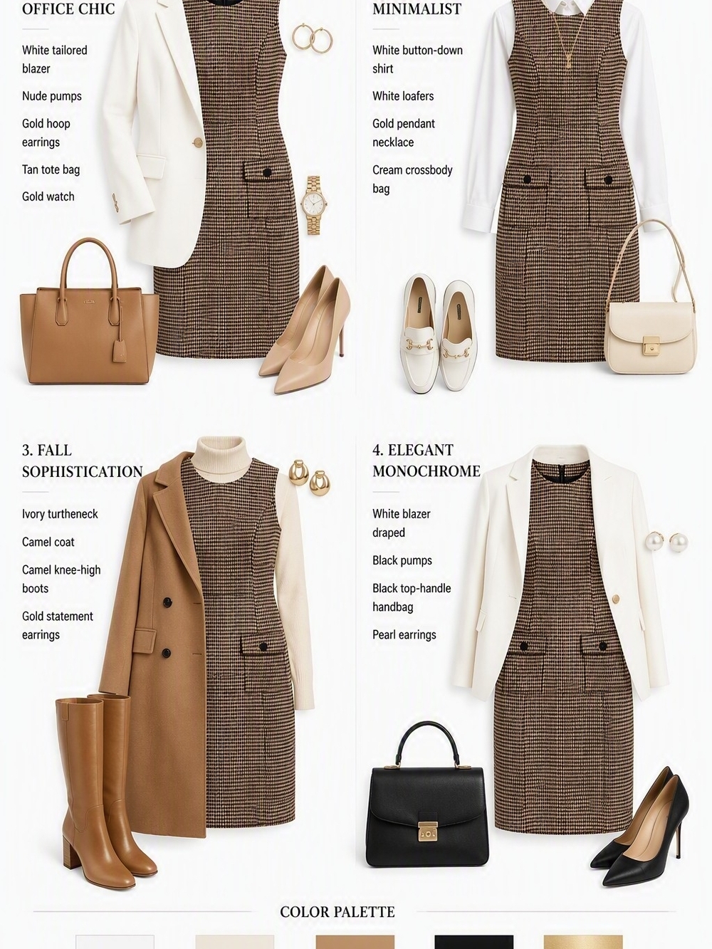 Liverpool Brown Checked Tweed Mini Shift Dress